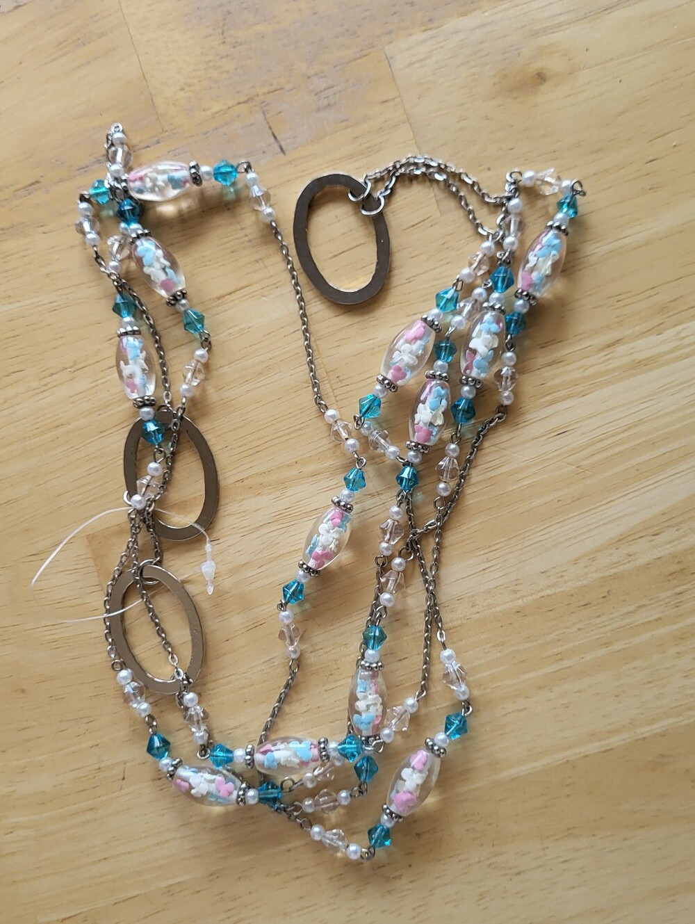 Ganz Long Pastel Beaded Layering Necklace 72"
